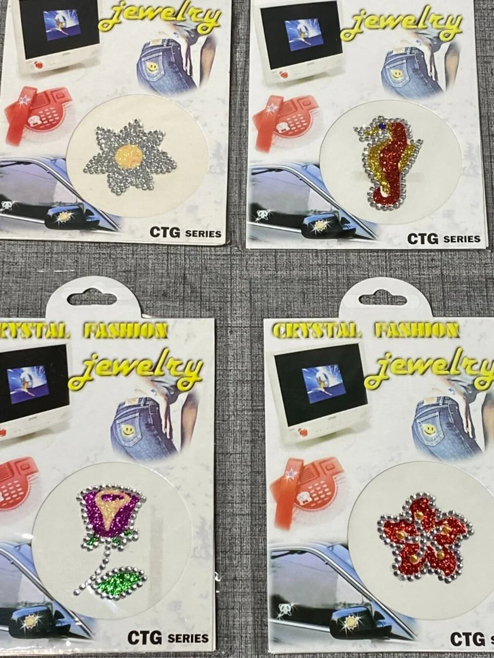 VTG Y2K NOS Crystal Fashion Jewelry Reusable Stickers Tattoo King NEW 15pc Lot B